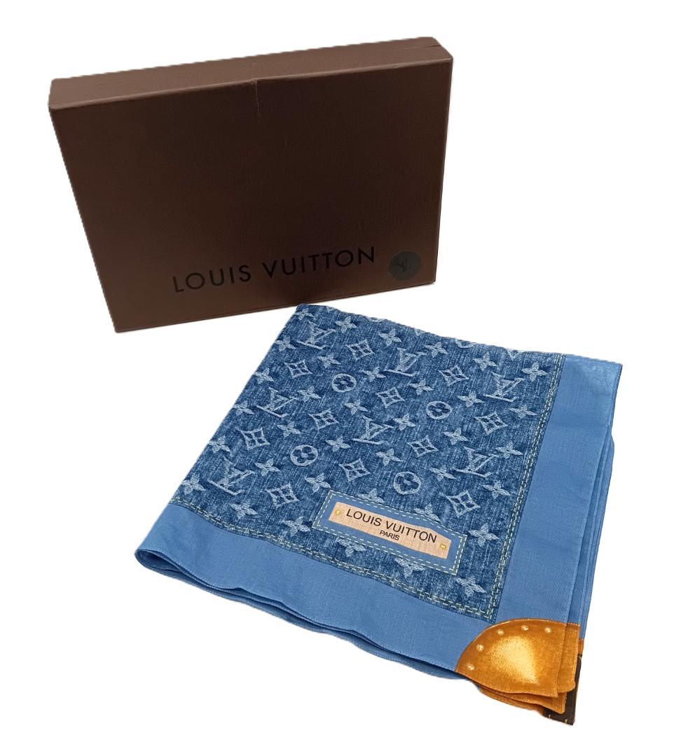 LOUIS VUITTON ルイヴィトン カレ・モノグラム デニム ブルー系