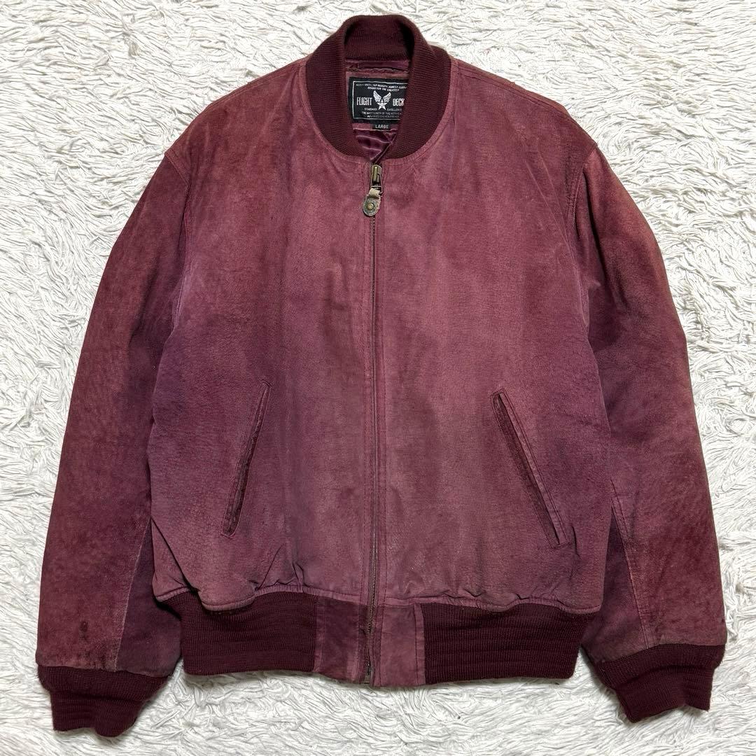 90s vintage 短丈 スエード ボンバージャケット レザージャケット