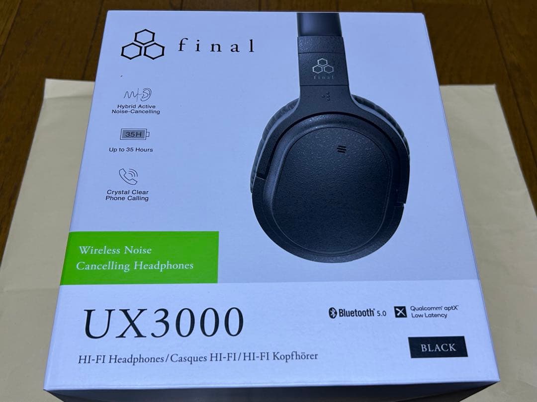 final UX3000 ブラック ワイヤレスヘッドホン