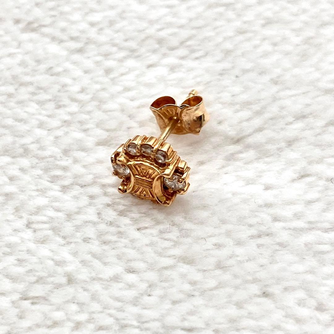レア CELINEセリーヌ ピアス K18 ※片耳のみ YG ダイヤ トリオンフ