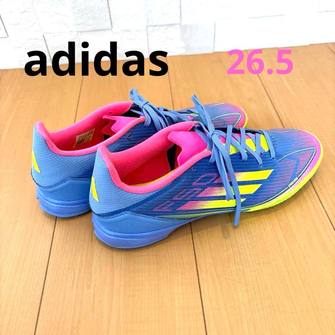 adidas F50 26.5cm サッカートレーニングシューズ 青/ピンク/黄