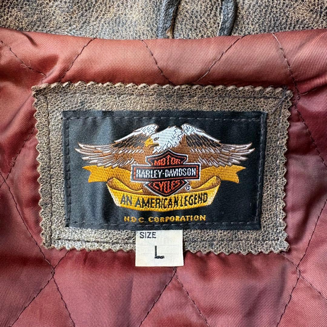 HARLEY-DAVIDSON エンボス バックロゴ ダブルライダースジャケット