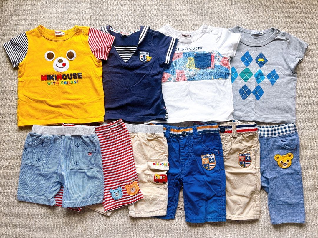 ミキハウス　ファミリア　90 トップス　パンツ　10点セット