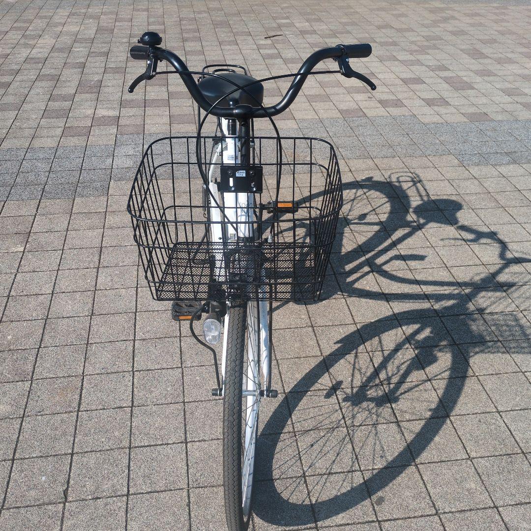 24インチ シティサイクル 前カゴ付き(引き取り限定)ホワイト