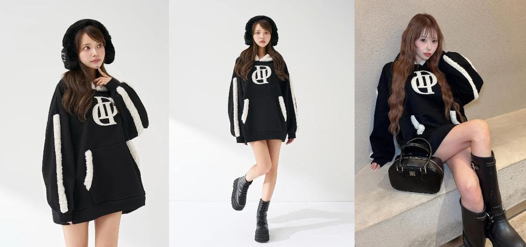 ダーリッチ darich DDボアスウェットフーディー BLK ブラック