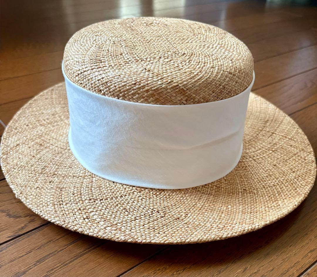 鈴木六夏さん THE9SHOP カンカン帽 KANKAN HAT 白