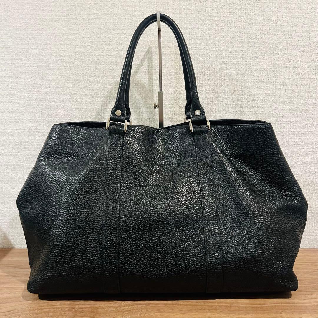 【美品】バーニーズニューヨーク レザートートバッグ ブラック