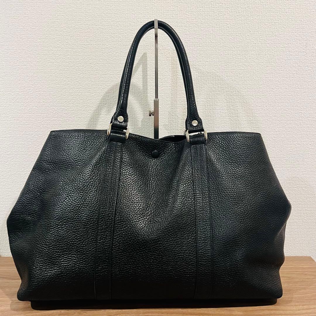 【美品】バーニーズニューヨーク レザートートバッグ ブラック