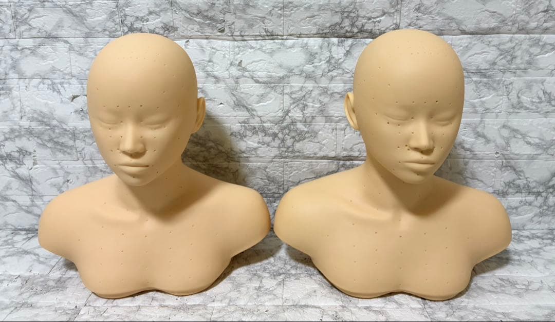 【未使用 2体セット】マッサージ練習用マネキン 上半身 フェイシャルデコルテ