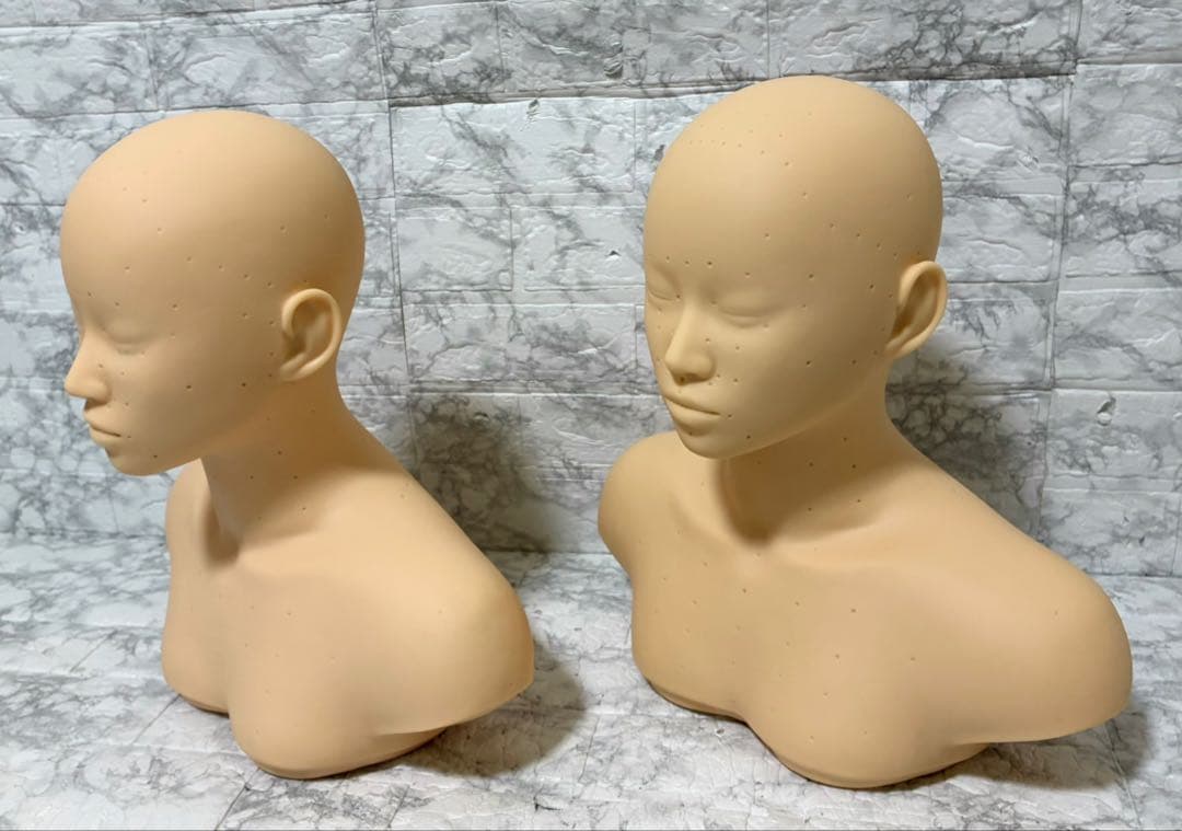 【未使用 2体セット】マッサージ練習用マネキン 上半身 フェイシャルデコルテ