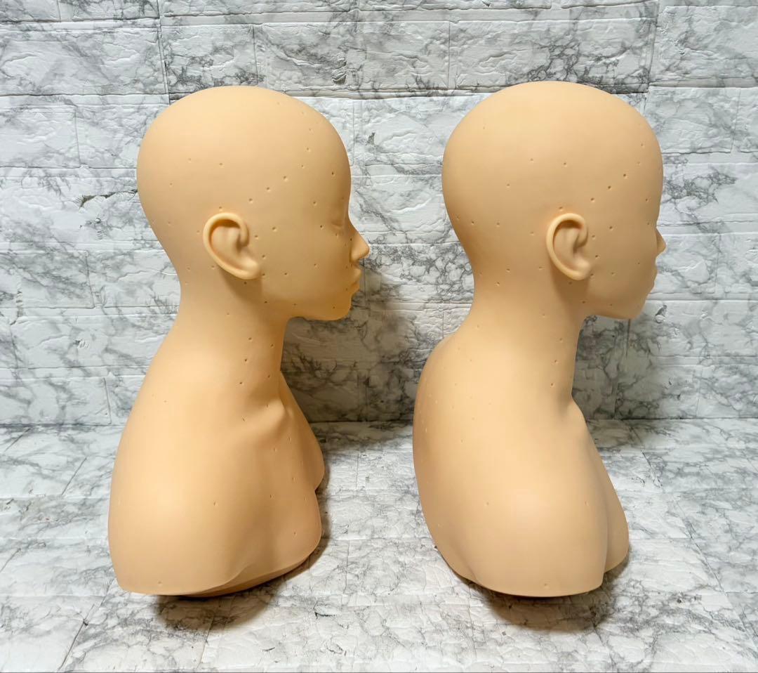 【未使用 2体セット】マッサージ練習用マネキン 上半身 フェイシャルデコルテ