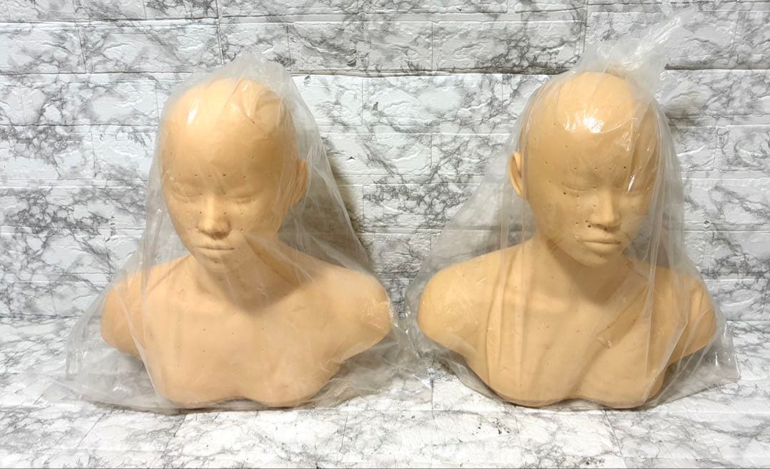 【未使用 2体セット】マッサージ練習用マネキン 上半身 フェイシャルデコルテ