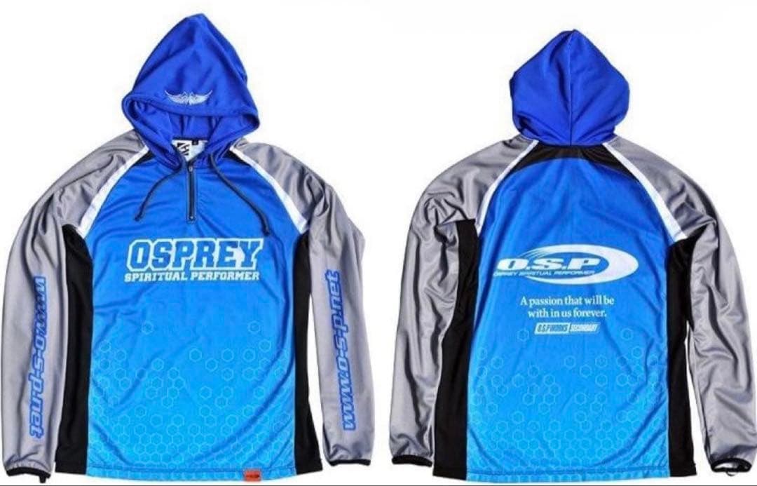 OSP フーデッドロングスリーブTシャツ・モデル5 XL ブルー 新品・未開封