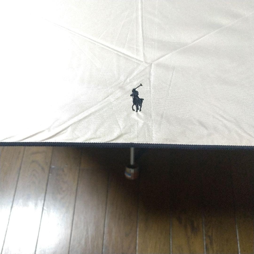 未使用保管品POLOラルフローレン晴雨兼用折り畳み傘白ポロポニー遮蔽遮光遮熱