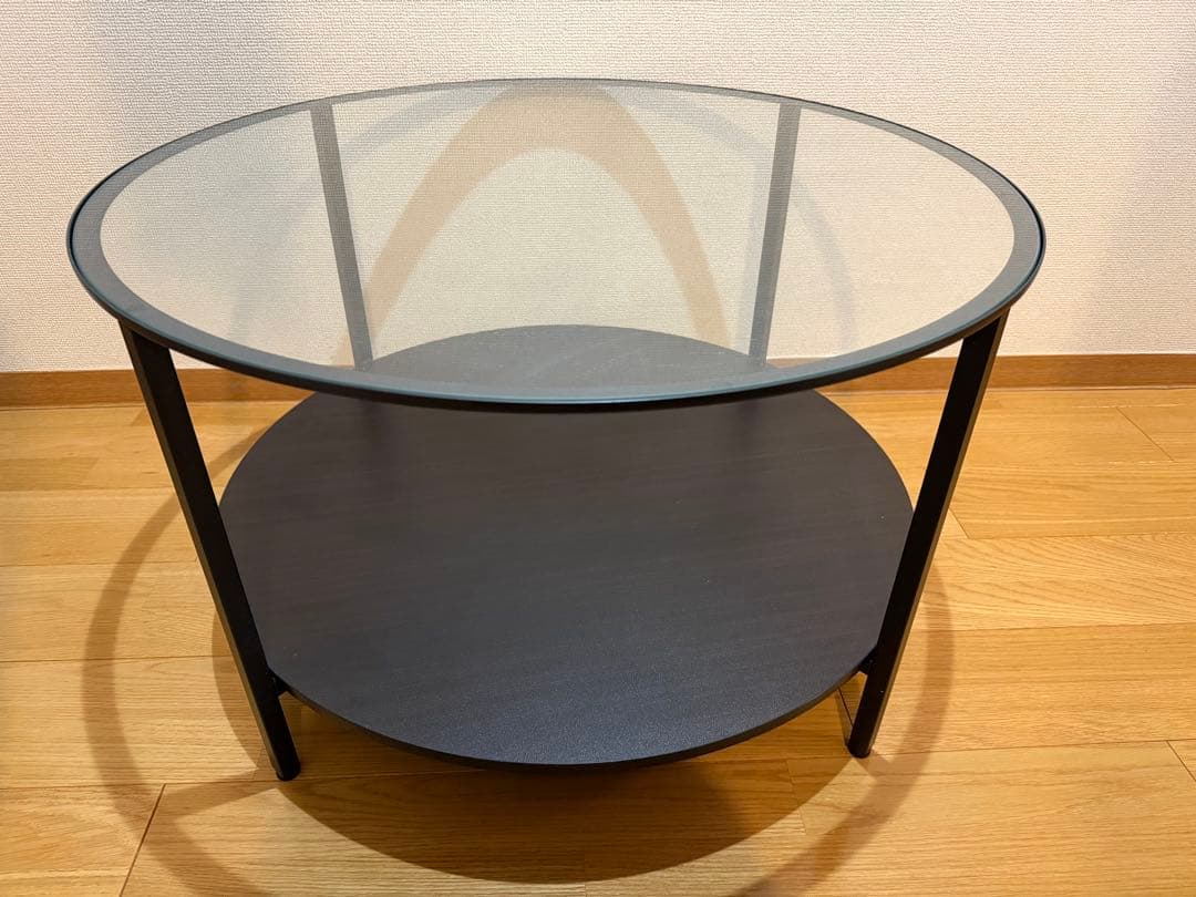 IKEA ヴィットショー ガラステーブル 75cm×45cm