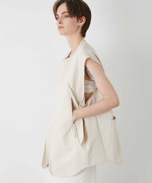 LA PEAU DE GEM teck vest ベージュ ジレ 新品