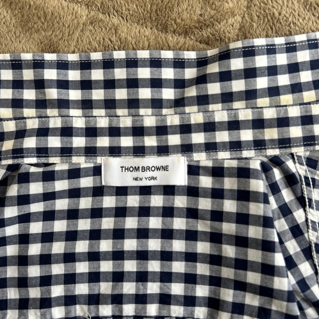 THOM BROWNE ニューヨーク　ギンガムチェック長袖シャツ　2