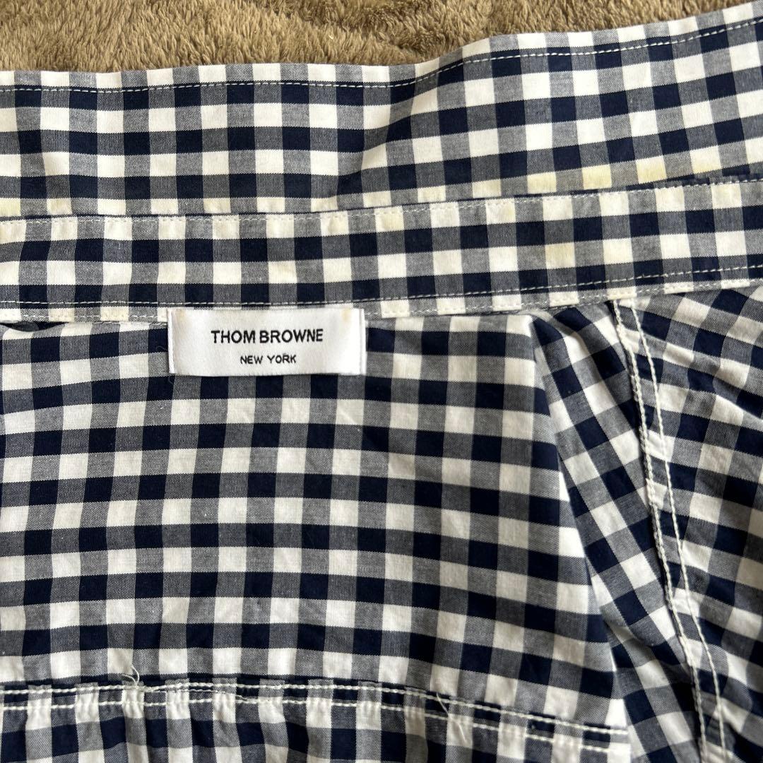 THOM BROWNE ニューヨーク　ギンガムチェック長袖シャツ　2
