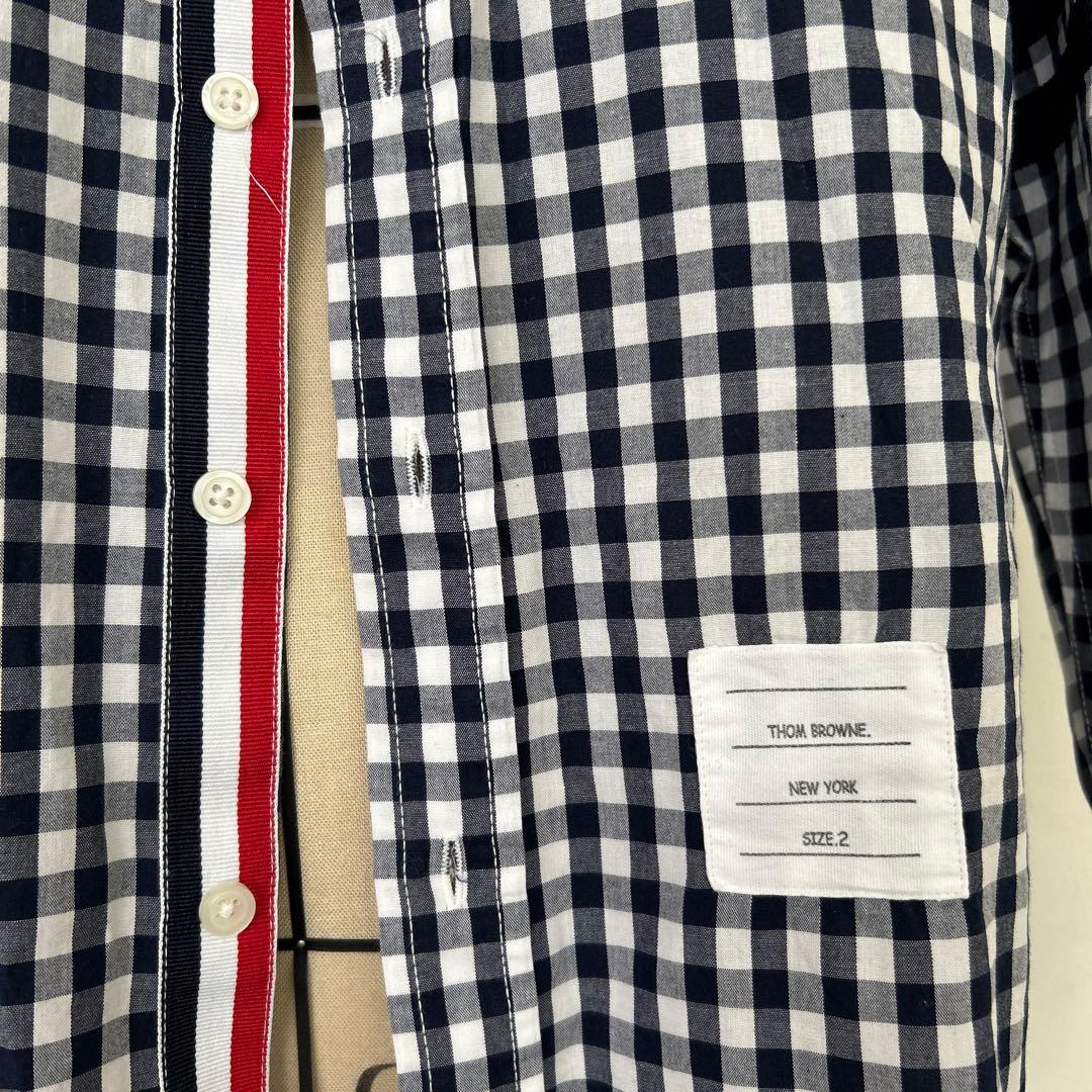 THOM BROWNE ニューヨーク　ギンガムチェック長袖シャツ　2