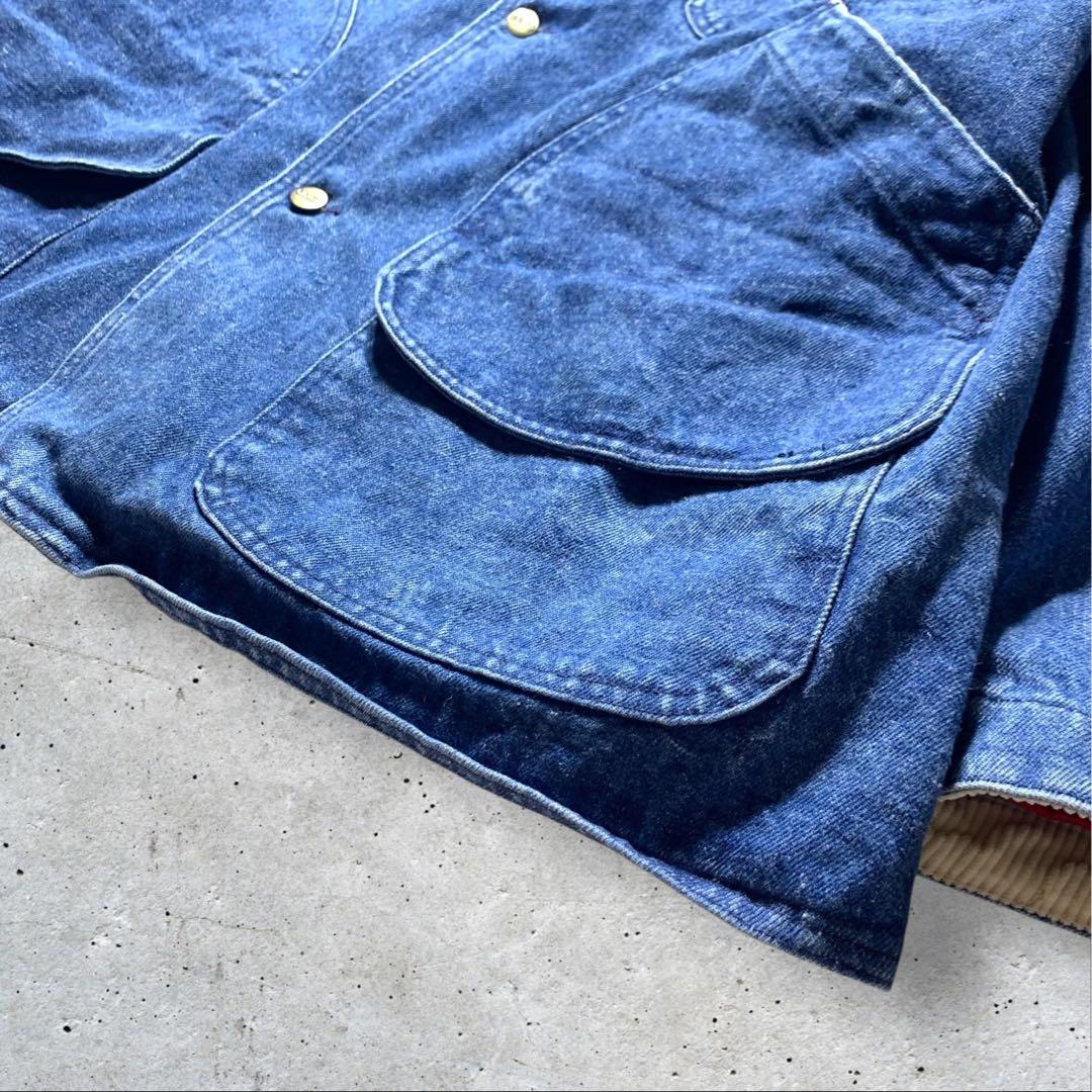 80s L.L.BeanデニムカバーオールXL裏地USA製ハンティングジャケット