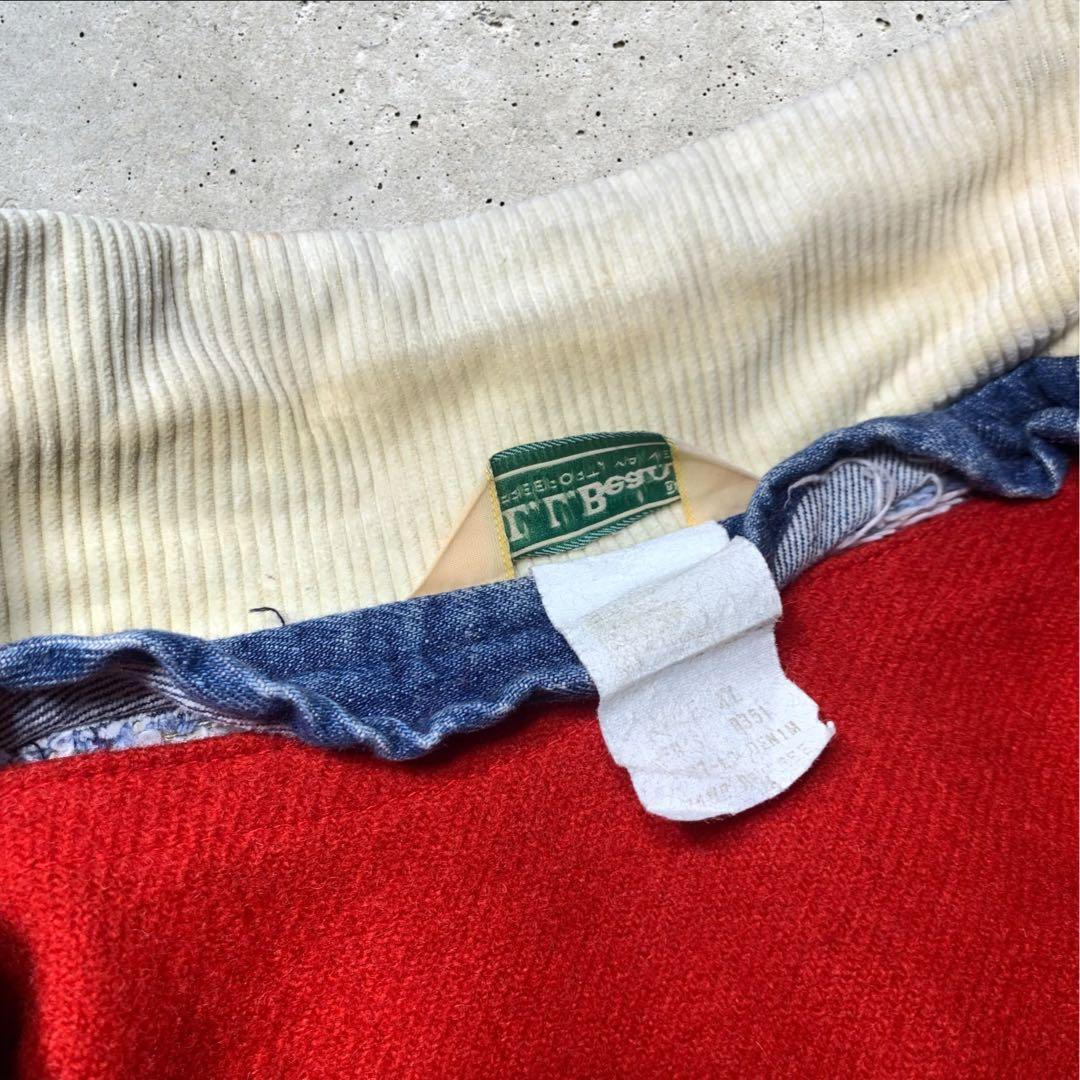 80s L.L.BeanデニムカバーオールXL裏地USA製ハンティングジャケット