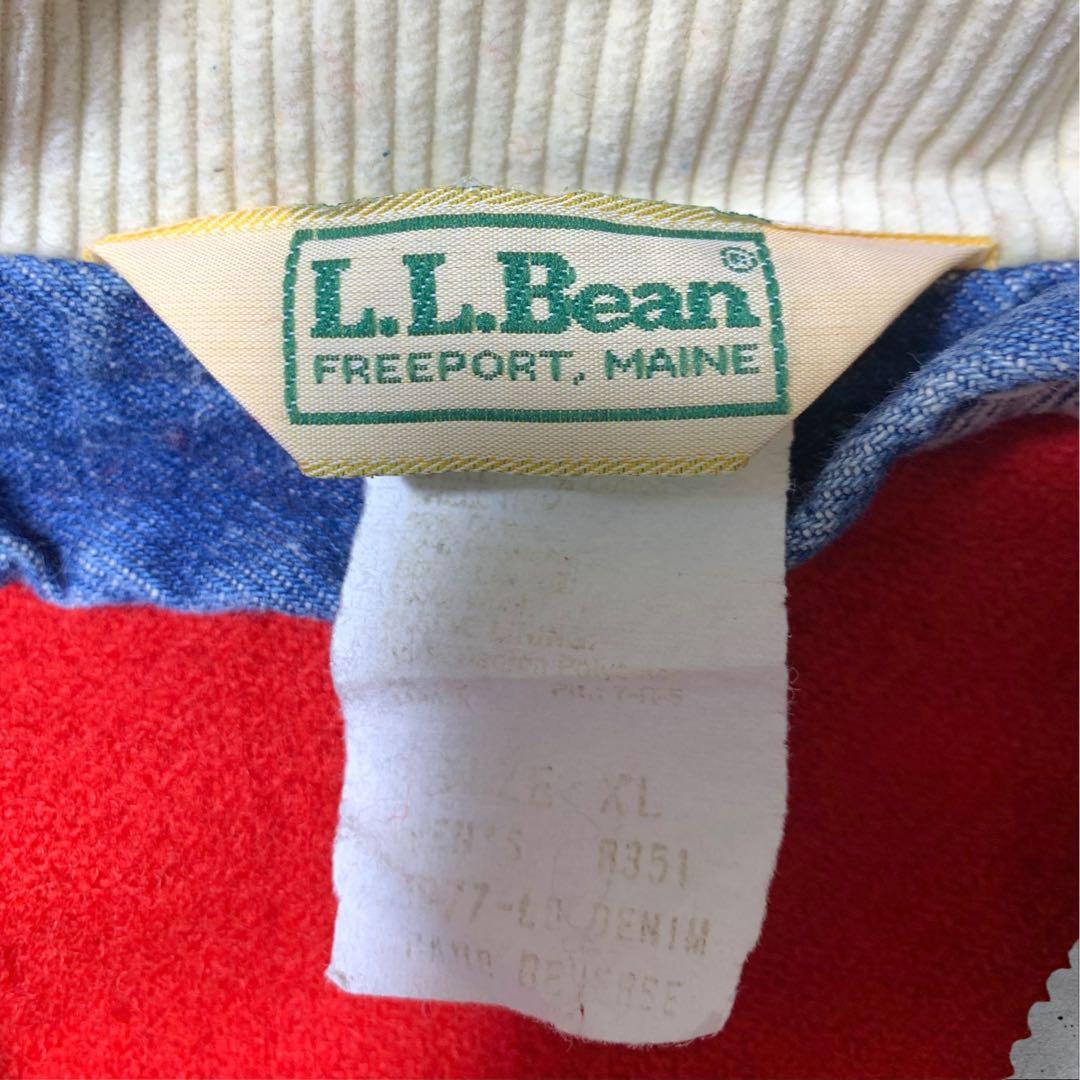80s L.L.BeanデニムカバーオールXL裏地USA製ハンティングジャケット