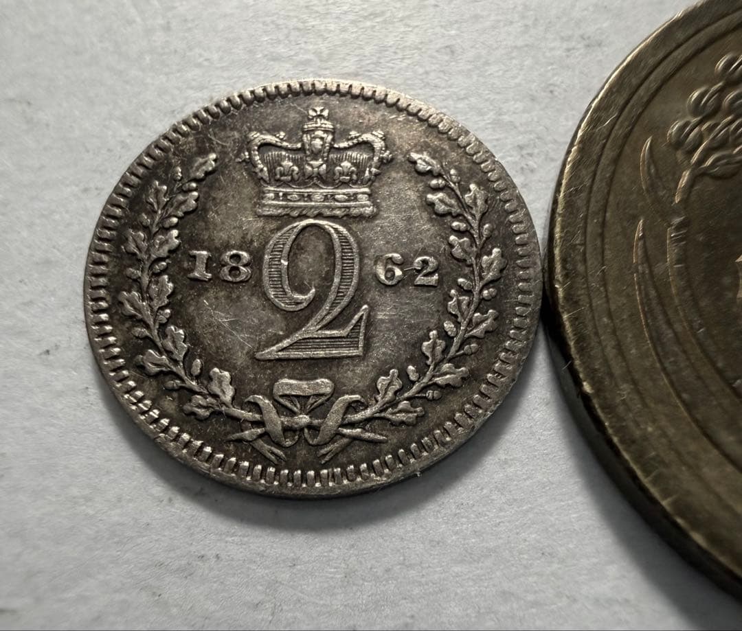 f*i様 1862年英国ビクトリア女王 2ペンス銀貨