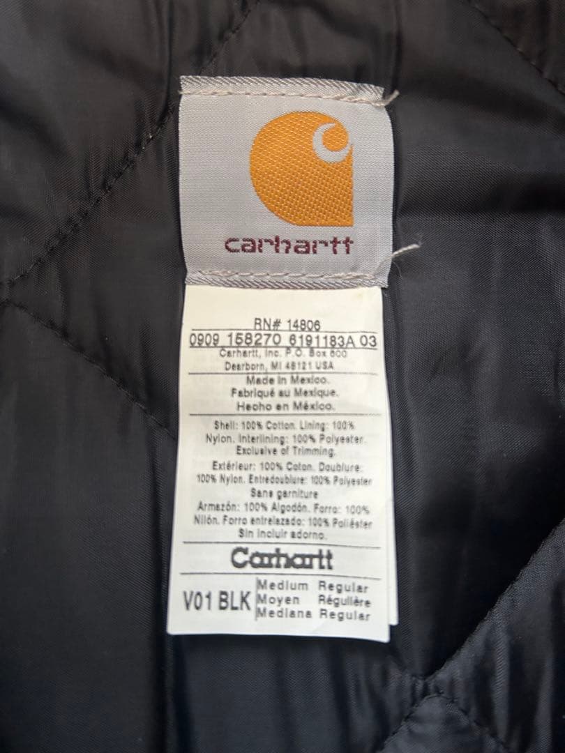 Carhartt カーハート　ダックベスト　ワークウェア　キルティング　ジップ