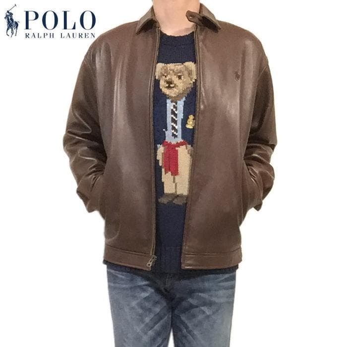 美品 実寸Ｌ位 ポロ ラルフローレン ラムレザージャケット シープレザー