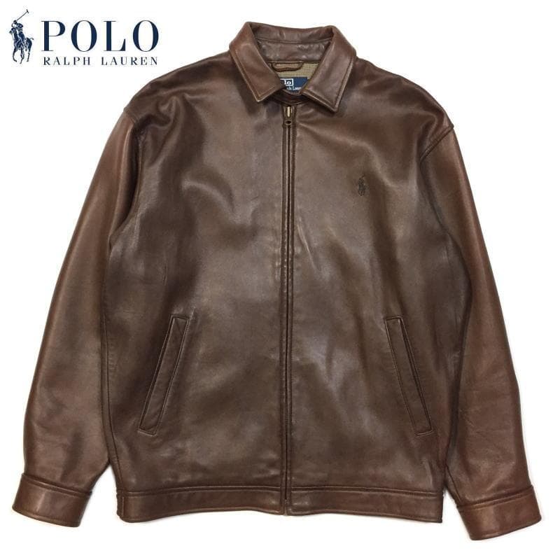 美品 実寸Ｌ位 ポロ ラルフローレン ラムレザージャケット シープレザー