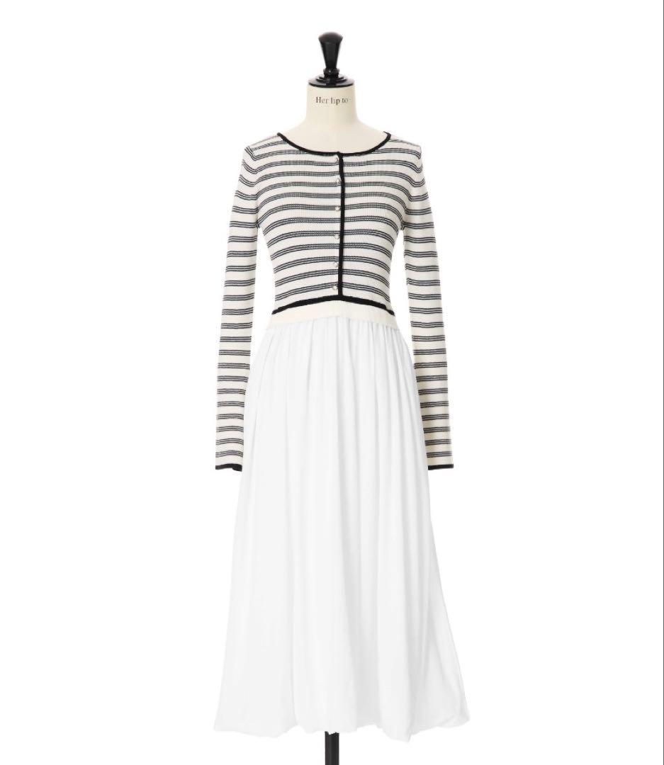 Docking Knit Balloon Dress ホワイトMサイズ