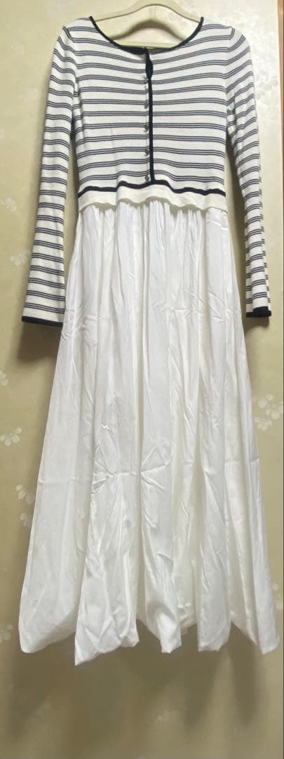 Docking Knit Balloon Dress ホワイトMサイズ