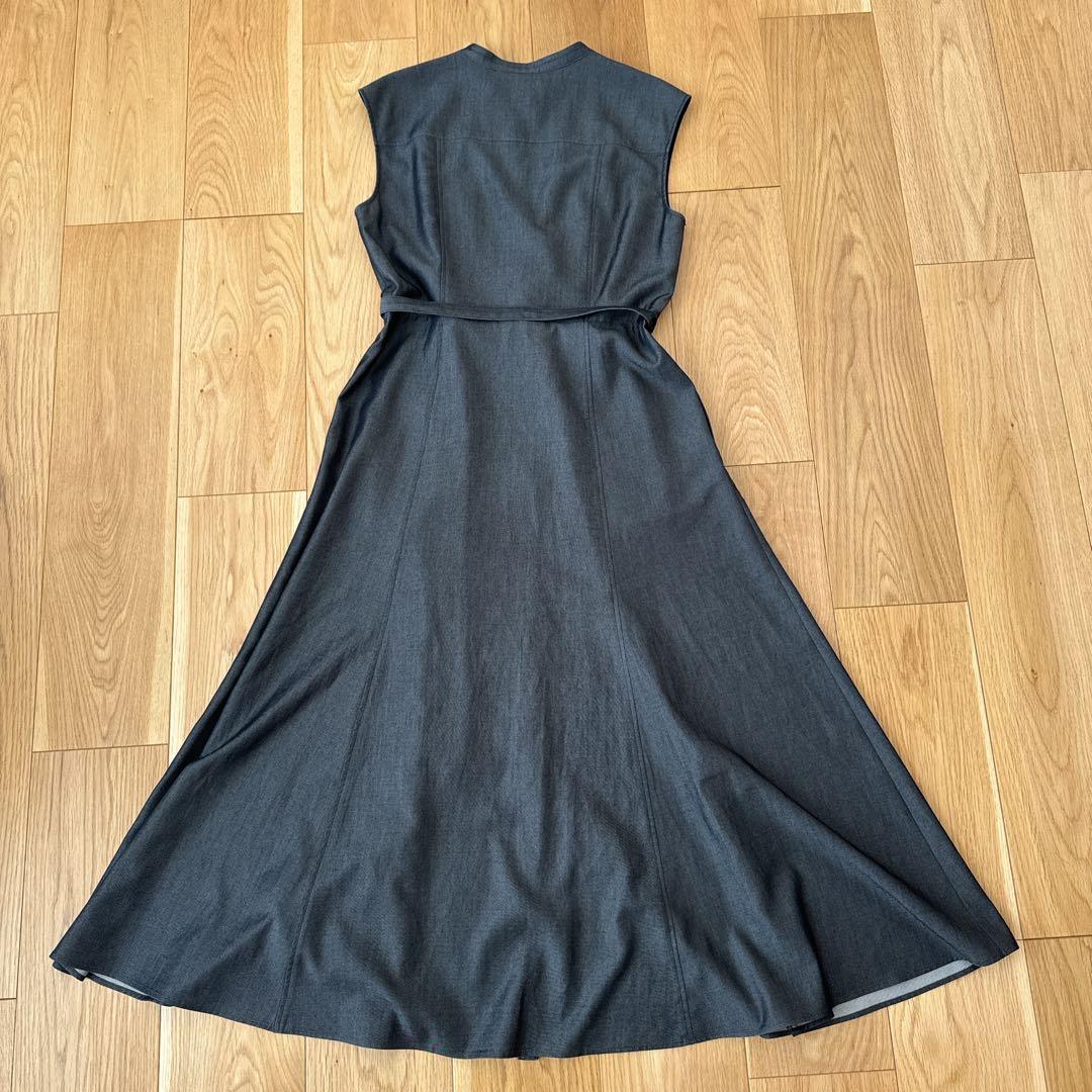【大人気美品完売品】ANAYI アナイ　デニムライクツイルフリルワンピース　M