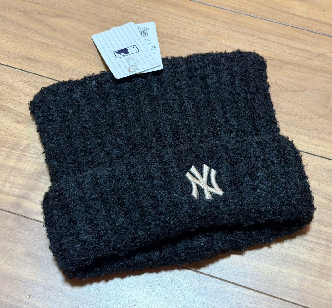 セール【日本未発売・韓国限定】MLB 猫耳ニット帽 カリナ着用 ブラック