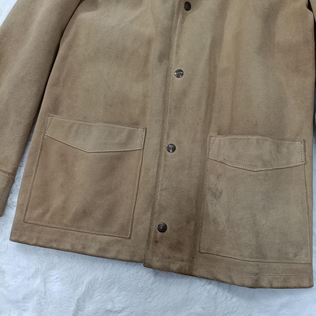 極希少✨Schott スウェード レザージャケット USA製 牛革 ベージュ L