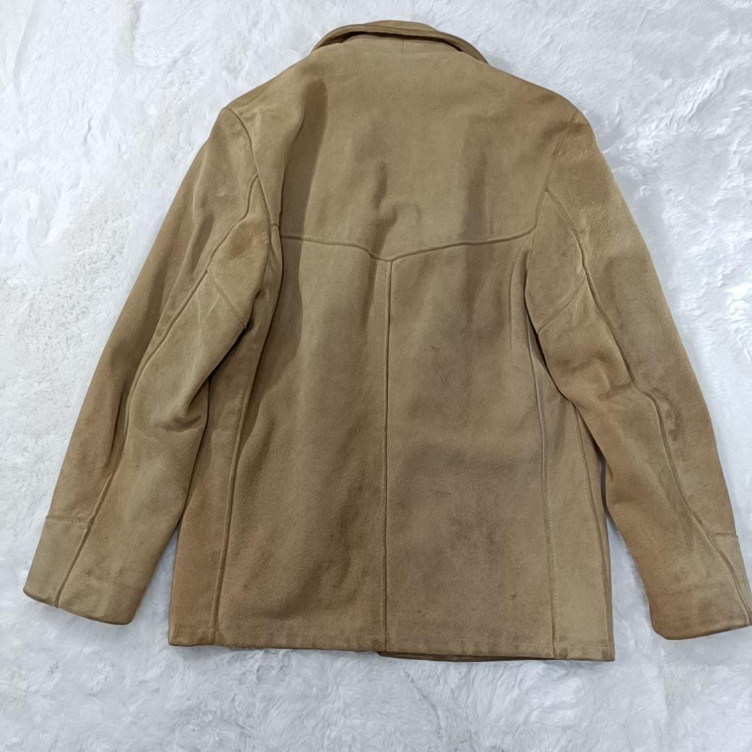 極希少✨Schott スウェード レザージャケット USA製 牛革 ベージュ L