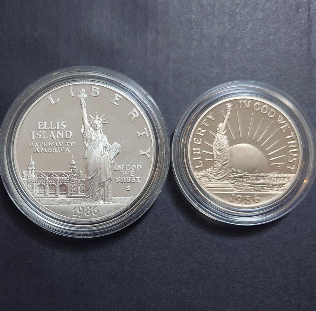 1986年 アメリカ銀貨 1ドル リバティ自由の女神記念銀貨 SV900 セット
