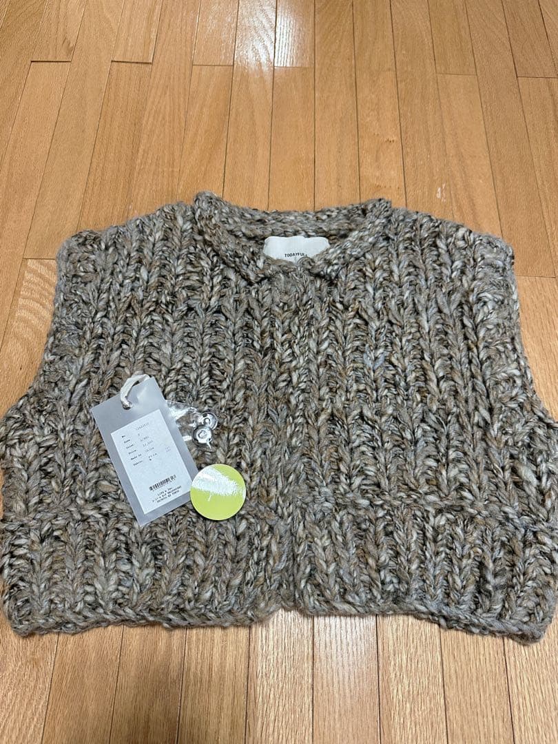 todayful mix handknit vest ベスト