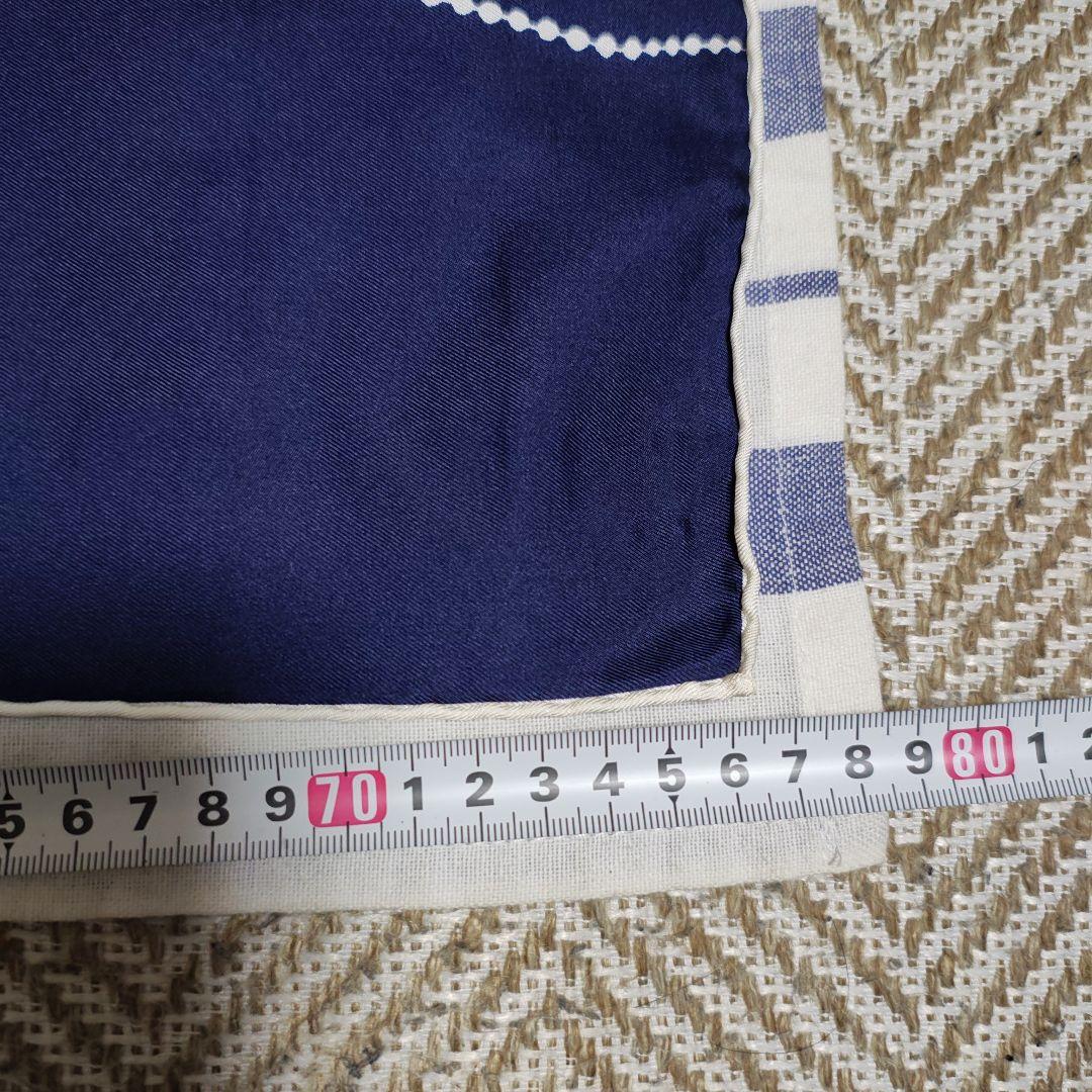 Christian Dior ネイビー ドットスカーフ 約75cm