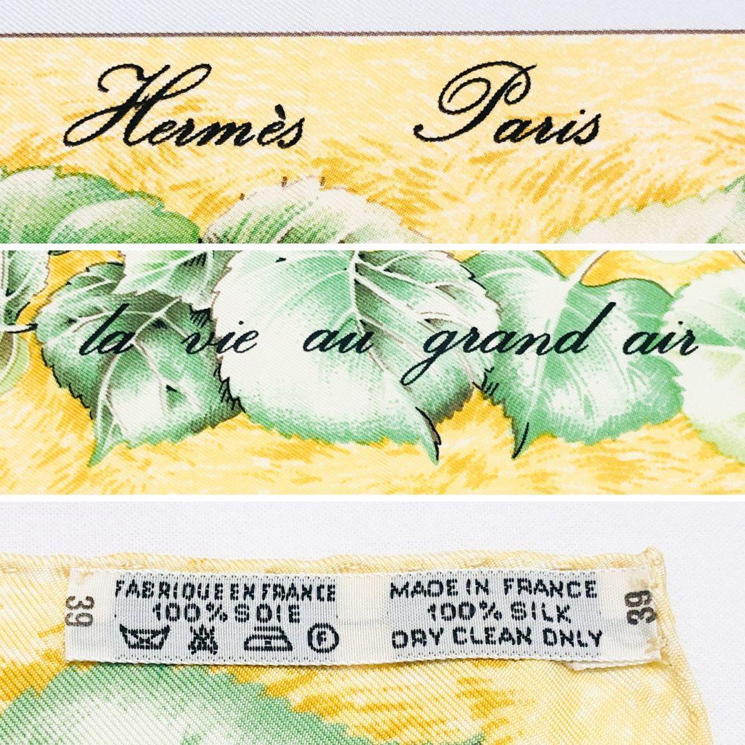 HERMES エルメス カレ90 アウトドアライフ スカーフ タグあり 美品