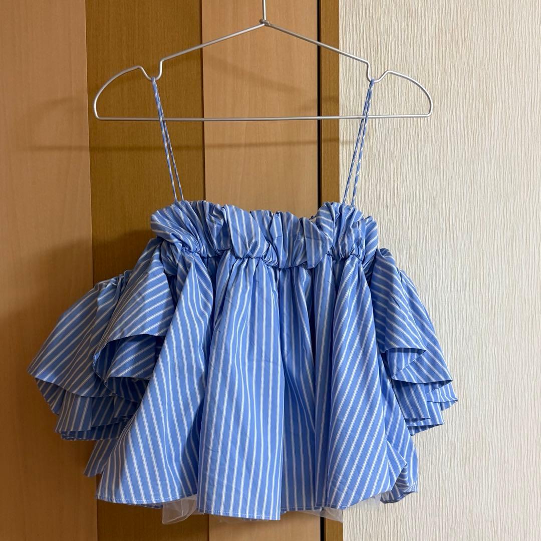 Bibiy. DONNA STRIPED BUSTIER オフショルトップス