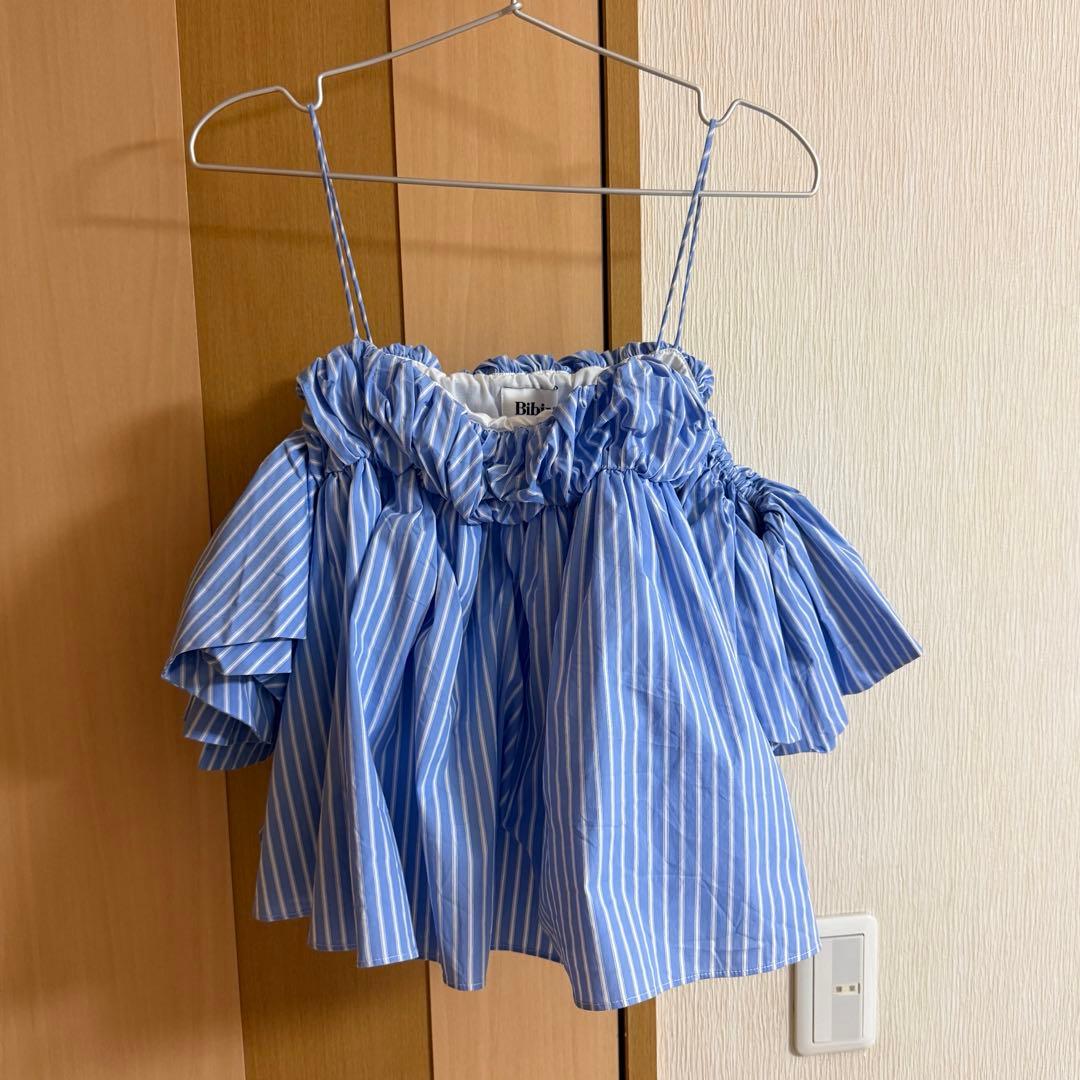 Bibiy. DONNA STRIPED BUSTIER オフショルトップス