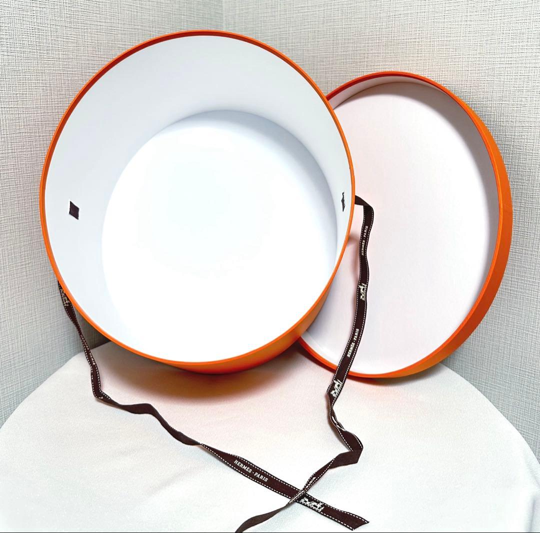 【未使用】HERMES 帽子用　オレンジ　ギフト　ボックス（楕円形）　2個