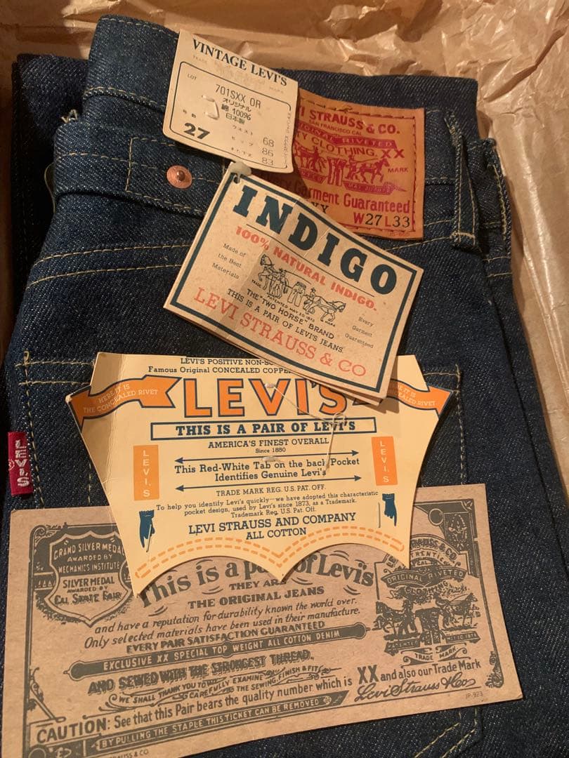 Levi's W27 L33 インディゴ ストレートデニム