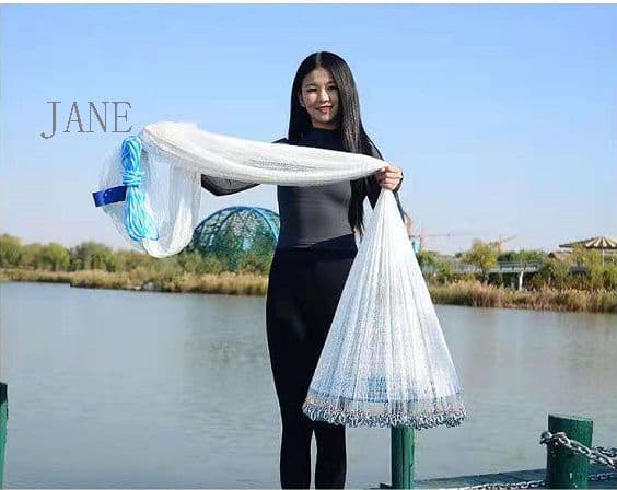 鎖大飛盤式投網手放網米式手放網自働漁網易放網払払網 投げ方 説明