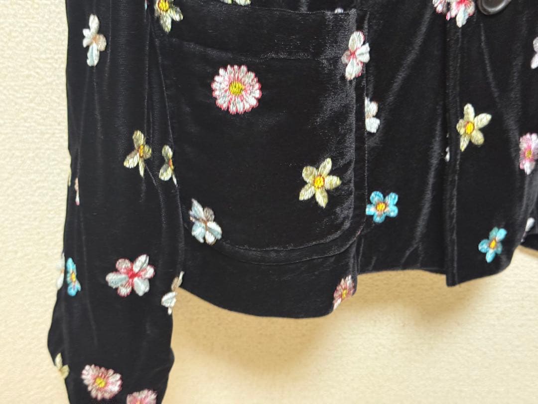 TAO タオ　コムデギャルソン　花柄　黒　ジャケット　刺繍　S