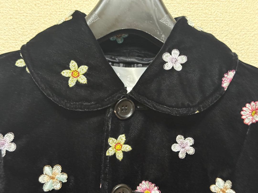 TAO タオ　コムデギャルソン　花柄　黒　ジャケット　刺繍　S