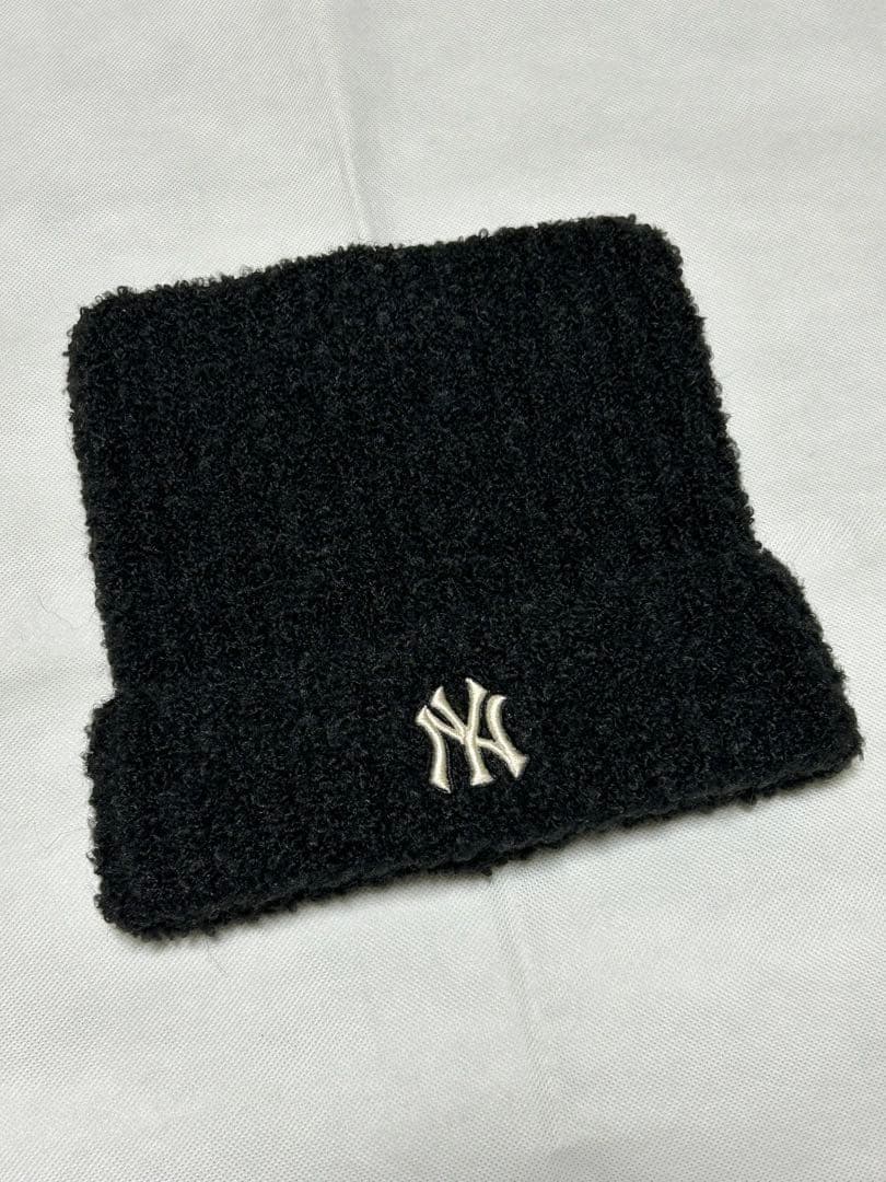MLB KOREA カリナ着用 韓国公式ショップ購入 猫耳 ビーニー 黒ブラック