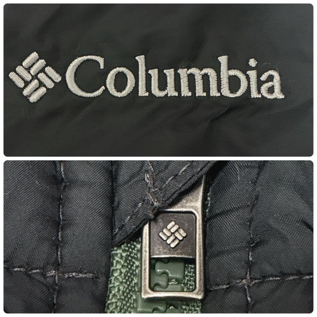 【美品】Columbia コロンビア ダウンベスト 2XL相当 黒×緑