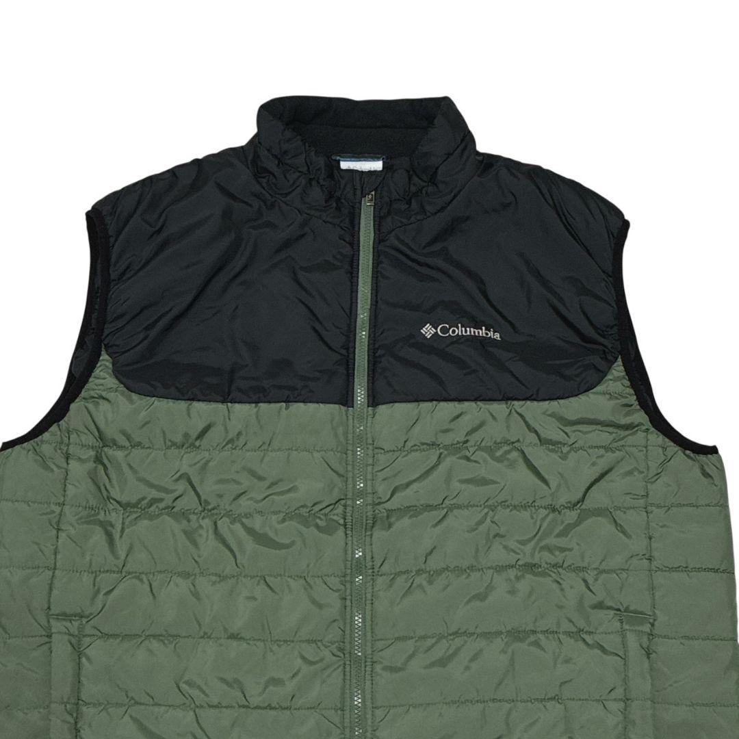 【美品】Columbia コロンビア ダウンベスト 2XL相当 黒×緑